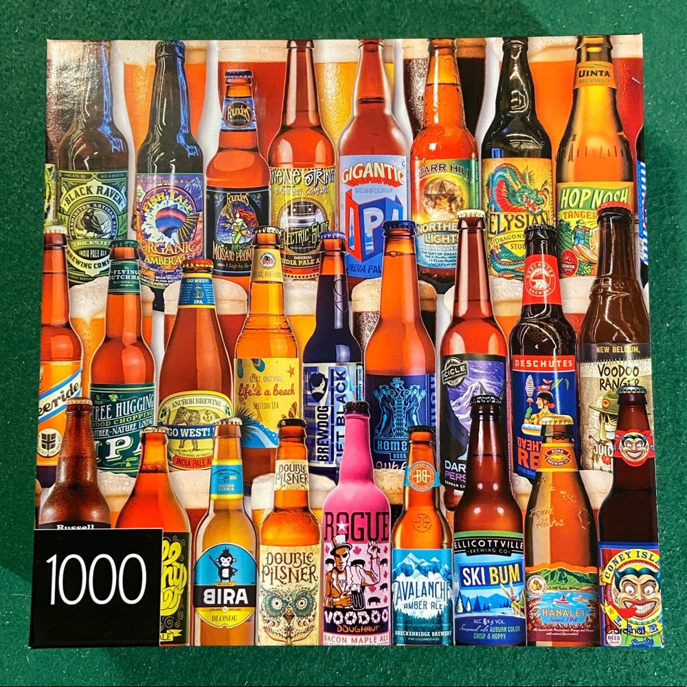 🧩2/$14!! 1000 piece beer bottles jigsaw puzzle!